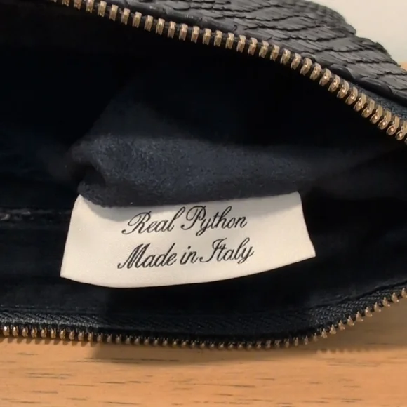 Silvano Biagini Python Bag & Matching Clutch Navy Blue